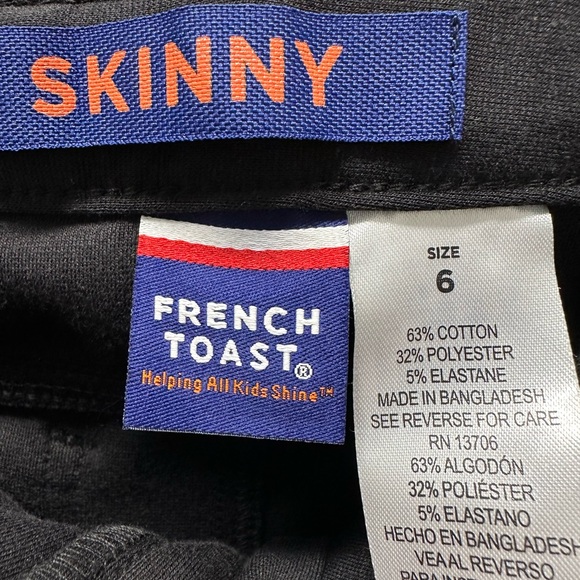 French Toast School Uniform Skinny Pant Back Pockets stretchy-Black zipper NWT - Picture 2 of 10